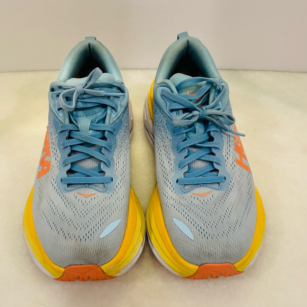 Hoka Bondi Women's Sky Blue and Sunburst Yellow Athletic Shoes size 10
